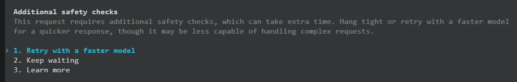 evankyletm's tweet photo. This seems a bit nuts; Hitting guardrails in ChatGPT 5.6 while working on common platform code. https://t.co/ngd5uFbMuD