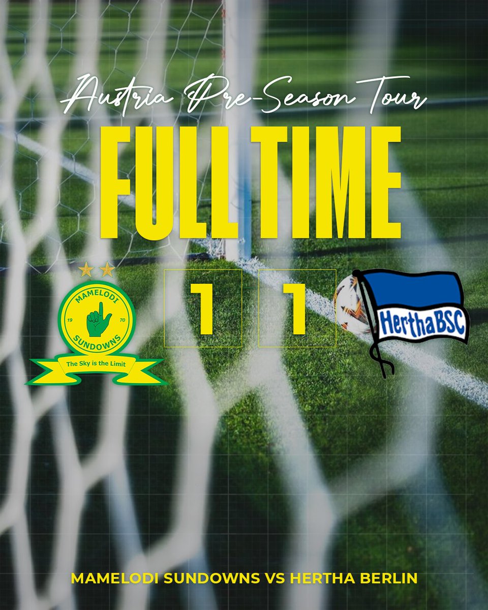 Masandawana's tweet photo. Full time in Austria 💪

Mamelodi Sundowns 1️⃣ - 1️⃣ Hertha Berlin

#Sundowns https://t.co/uGNSagwk1v