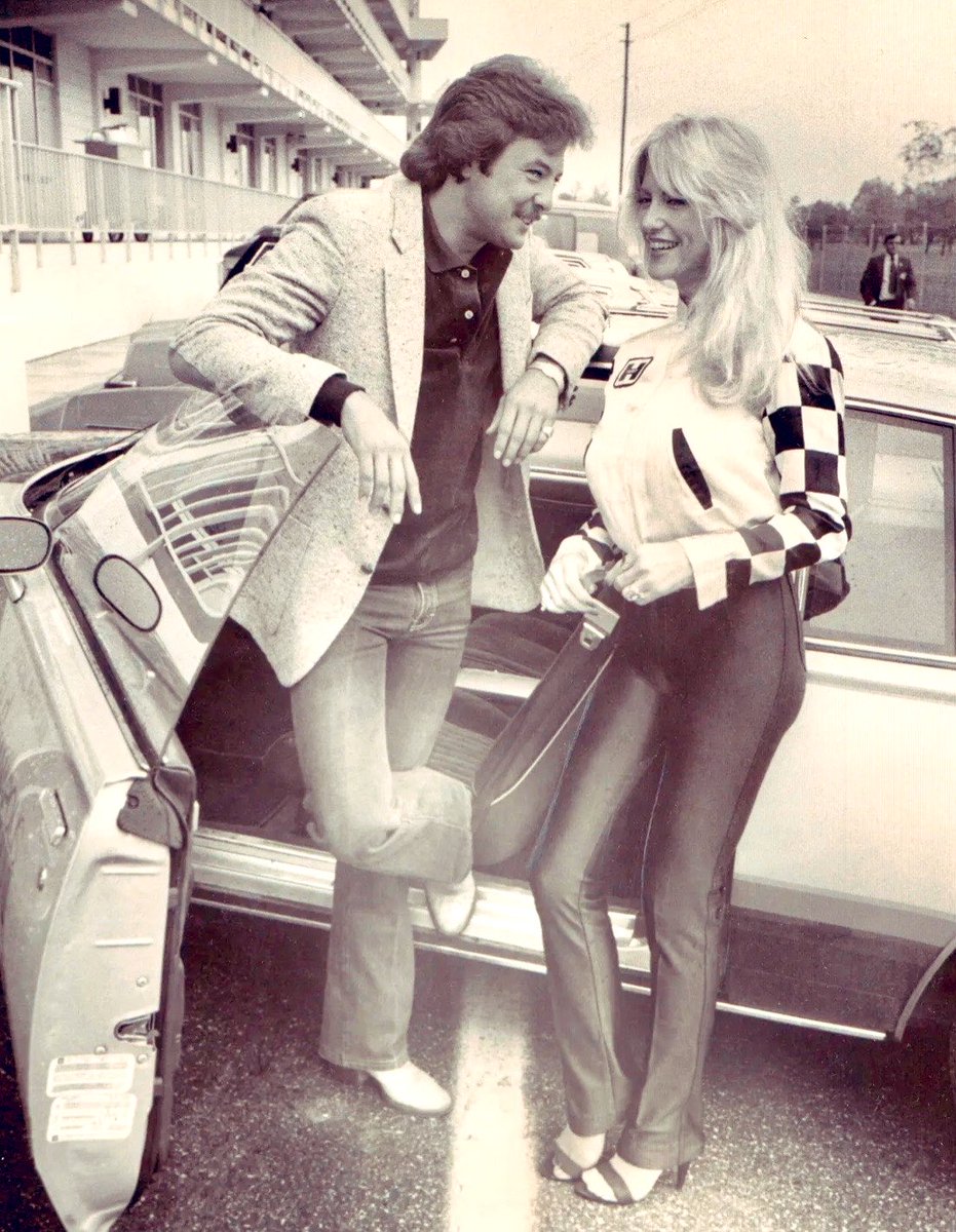 MorrisCoffman14's tweet photo. Tim Richmond &amp; Linda Vaughn chatting @IMS in May 1981. 

In a last minute deal that year, Tim raced the #84 Foyt entry that had been qualified by George Snider. 

If there was a major Motorsports event happening, Linda aka Miss Hurst Golden Shifter was there. 🏁
📸 Frank Fisse https://t.co/g6MW6zztmK
