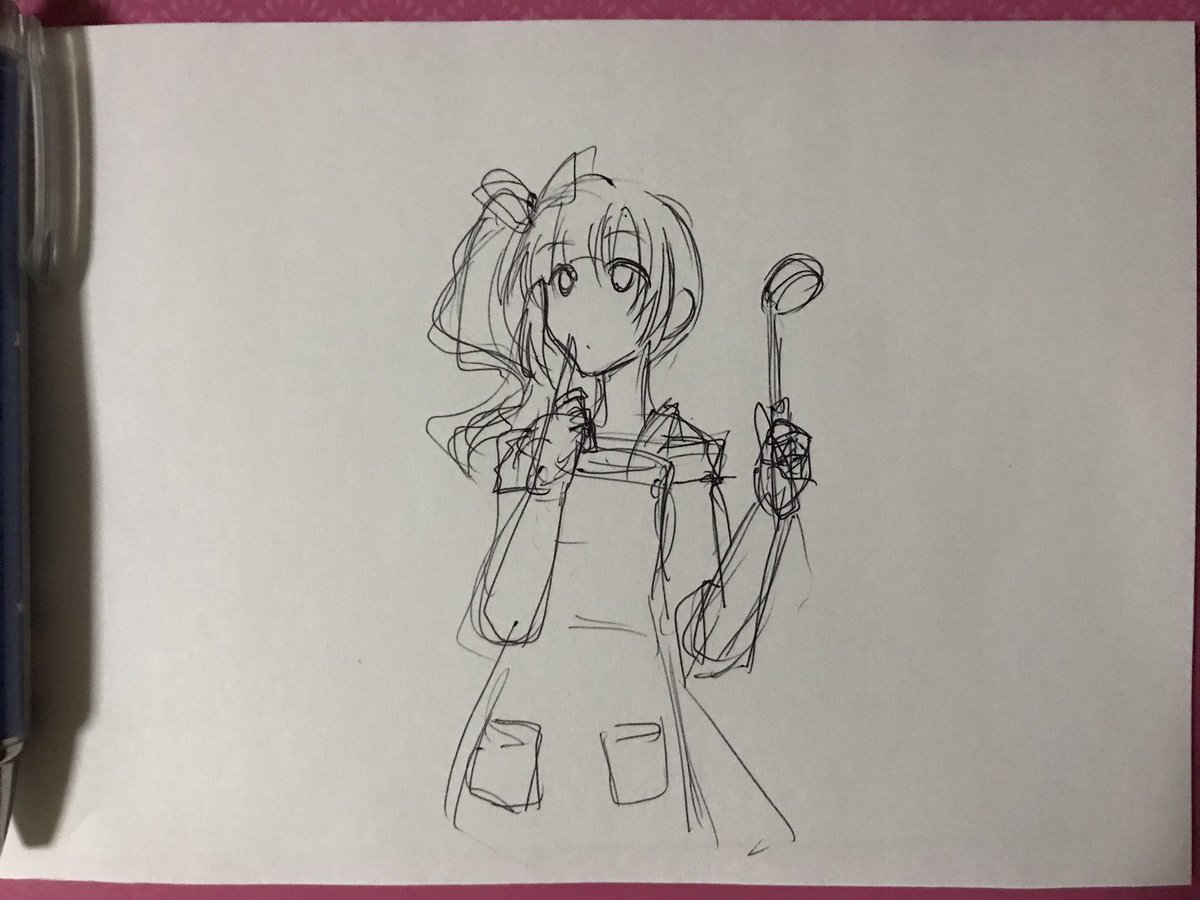 herebluehalf's tweet photo. これは料理する響子ちゃんの落書き。 https://t.co/dL6pChVEM7