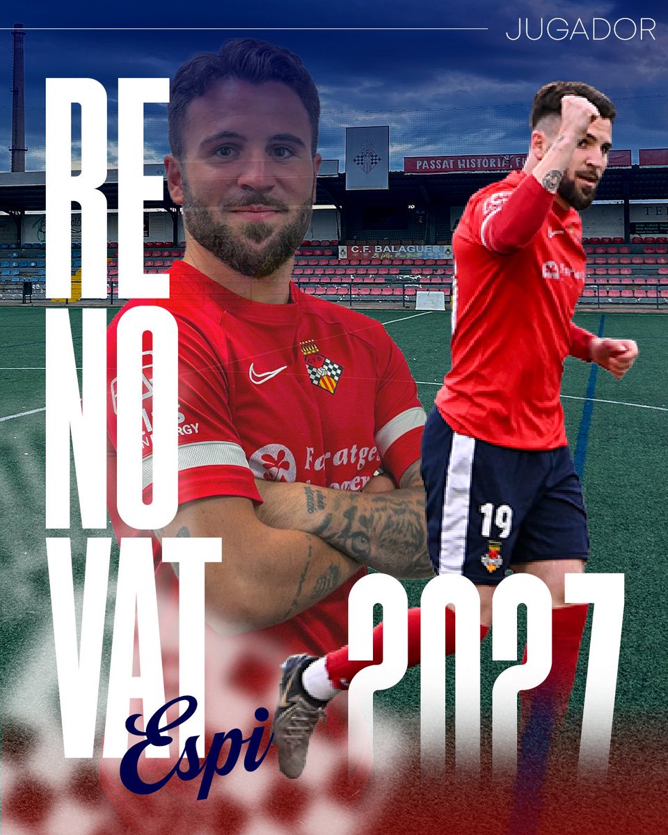 Balaguer_CF's tweet photo. 🔴🔵 Seguim amb les renovacions!

Avui és el torn d’Adrià Espinar “Espi” (@adriespinar10 ), que continuarà defensant els nostres colors una temporada més.

Veterania, qualitat i elegància per al nostre atac. Un jugador amb experiència, criteri i capacitat per marcar diferències. https://t.co/k0147QU8xH