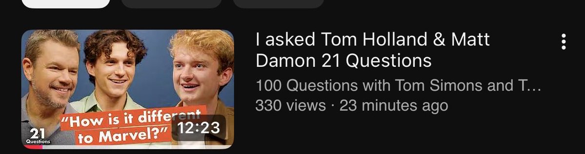 Freddie_0611's tweet photo. who the fuck is tommyinnits agent to get tom holland and matt damon on his interview show https://t.co/zJDfXKbdhu