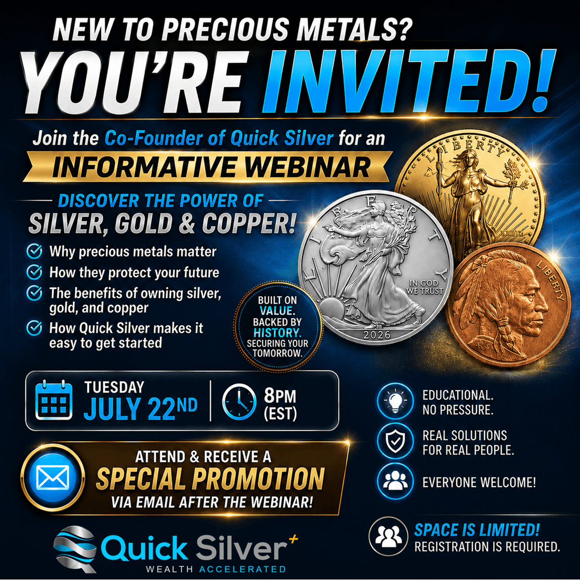 QS_Global's tweet photo. REGISTER HERE... https://t.co/Oe8JGMfsmn

#financialfreedom #gold #copper #Silver #wealthcreation #QuickSilverGlobal #wealthbuilding https://t.co/gNhD2K9W45