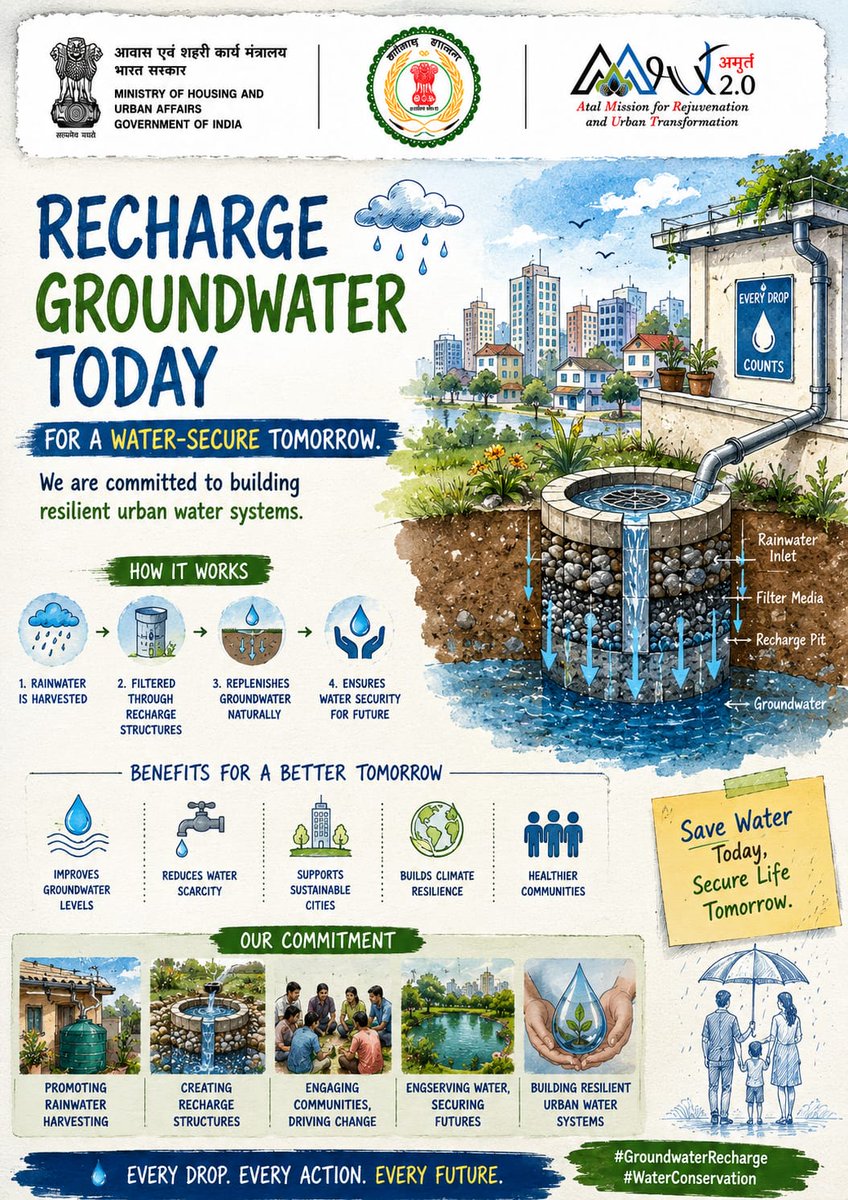 Bodri_Rocks's tweet photo. @catchtherain @amrut @mohua @officialurbancg

#CatchTheRain #MoHUA #AMRUT2.0 #RainwaterHarvesting #SaveWater #WaterConservation #JalShakti #UrbanDevelopment #CGUrban #Chhattisgarh #SustainableCities #HarGharJal #JalHaiToKalHai #ClimateAction #MissionLiFE #SmartCities https://t.co/jRMyk91mtJ