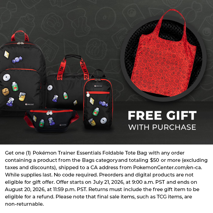 CeladonCA's tweet photo. Pokémon Center - Get one (1) Pokémon Trainer Essentials Foldable Tote Bag with any order containing a product from the Bags category and totaling $50 or more
https://t.co/p6xhoYm6e3

$10 shipping https://t.co/1AM8XD4oVo
