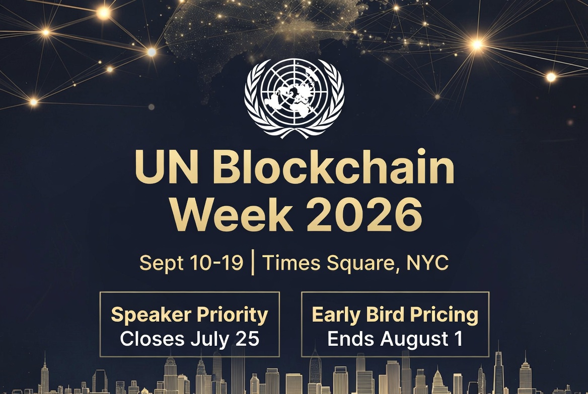 BlockchainWeeks's tweet photo. 1/5 π
#UNBlockchainWeek 2026 is coming to Times Square, NYC β Sept 10β19
The premier 10-day convergence during #UNGA returns, uniting:
πΉ Policymakers
πΉ Institutional investors
πΉ Innovators
πΉ Blockchain & AI leaders
Two critical deadlines are approaching:
ποΈ Speaker priority round closes July 25
ποΈ Early Bird pricing ends August 1
Full details below π