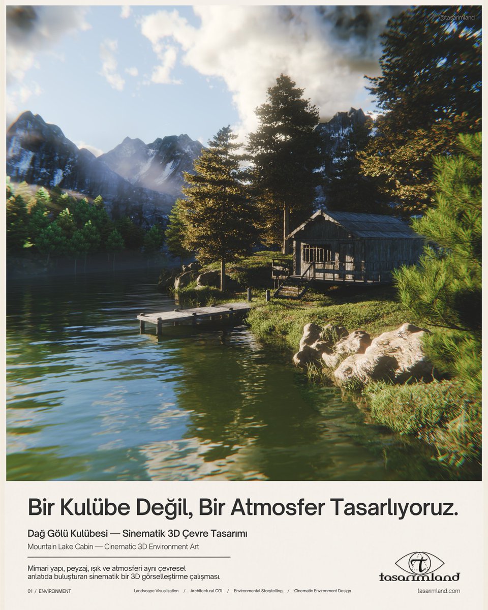 tasarimland's tweet photo. Dağ Gölü Kulübesi — Sinematik 3D Çevre Tasarımı
Benzer projeleri incelemek ve iş birliği seçeneklerini değerlendirmek için: https://t.co/s6EptVHFJr
#ArchitecturalCGI #LandscapeVisualization #EnvironmentArt #AtmosphericRendering #CinematicEnvironment https://t.co/7i9NGBMhvb