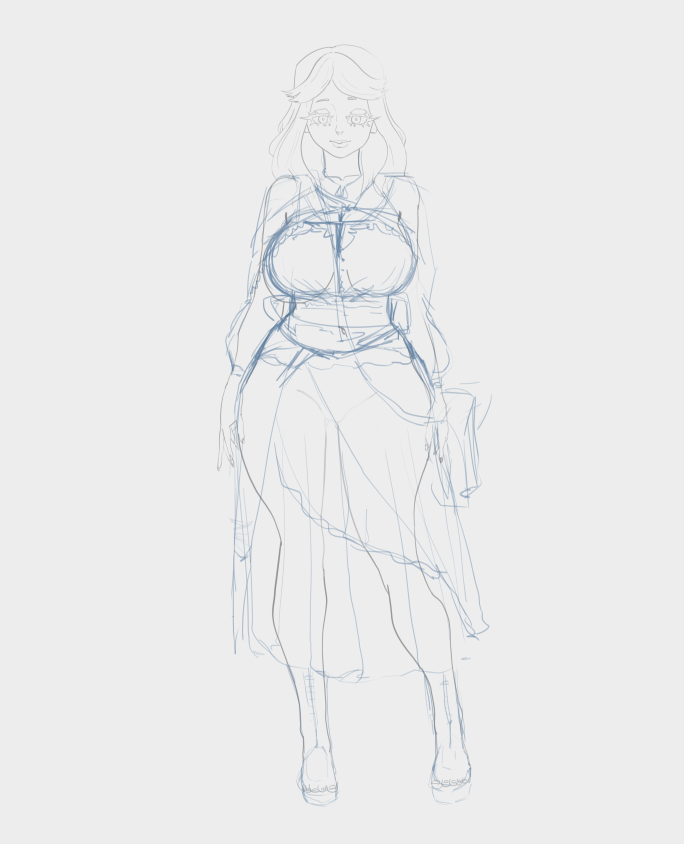 J16S4W's tweet photo. Rebecca Scarlet . La dibuje de memoria, no recordaba como era su vestido y lo llene de muchos detalles #WIP #BlackClover #ブラッククローバー https://t.co/zZoGdYpOGi