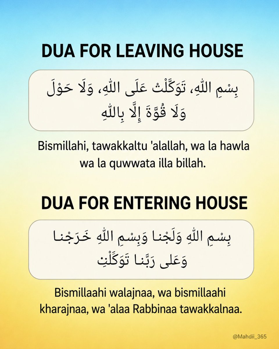 Mahdii_365's tweet photo. Du'a for leaving/entering house: https://t.co/2GgnfZ3jeL