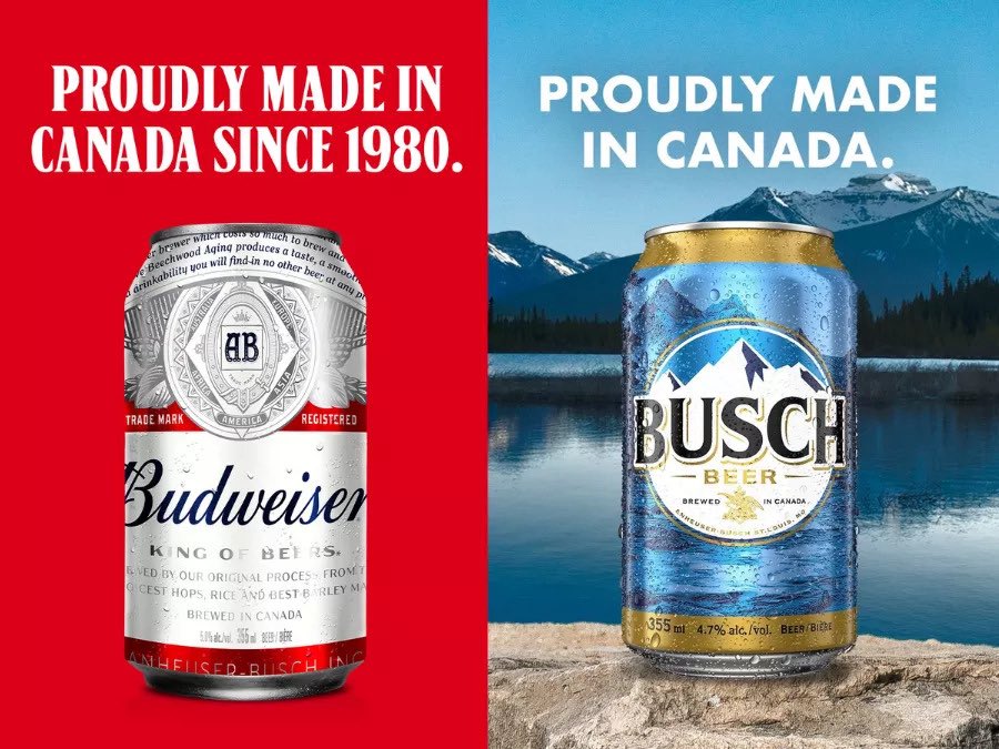 Breaking911's tweet photo. BREAKING: Bud Light parent company AB InBev comes under fire for its new “Made of America" campaign while simultaneously lobbying Congress for a U.S. tax break — the Belgian-headquartered conglomerate ran a "Proudly Made in Canada" ad campaign just last year in response to U.S. tariffs.