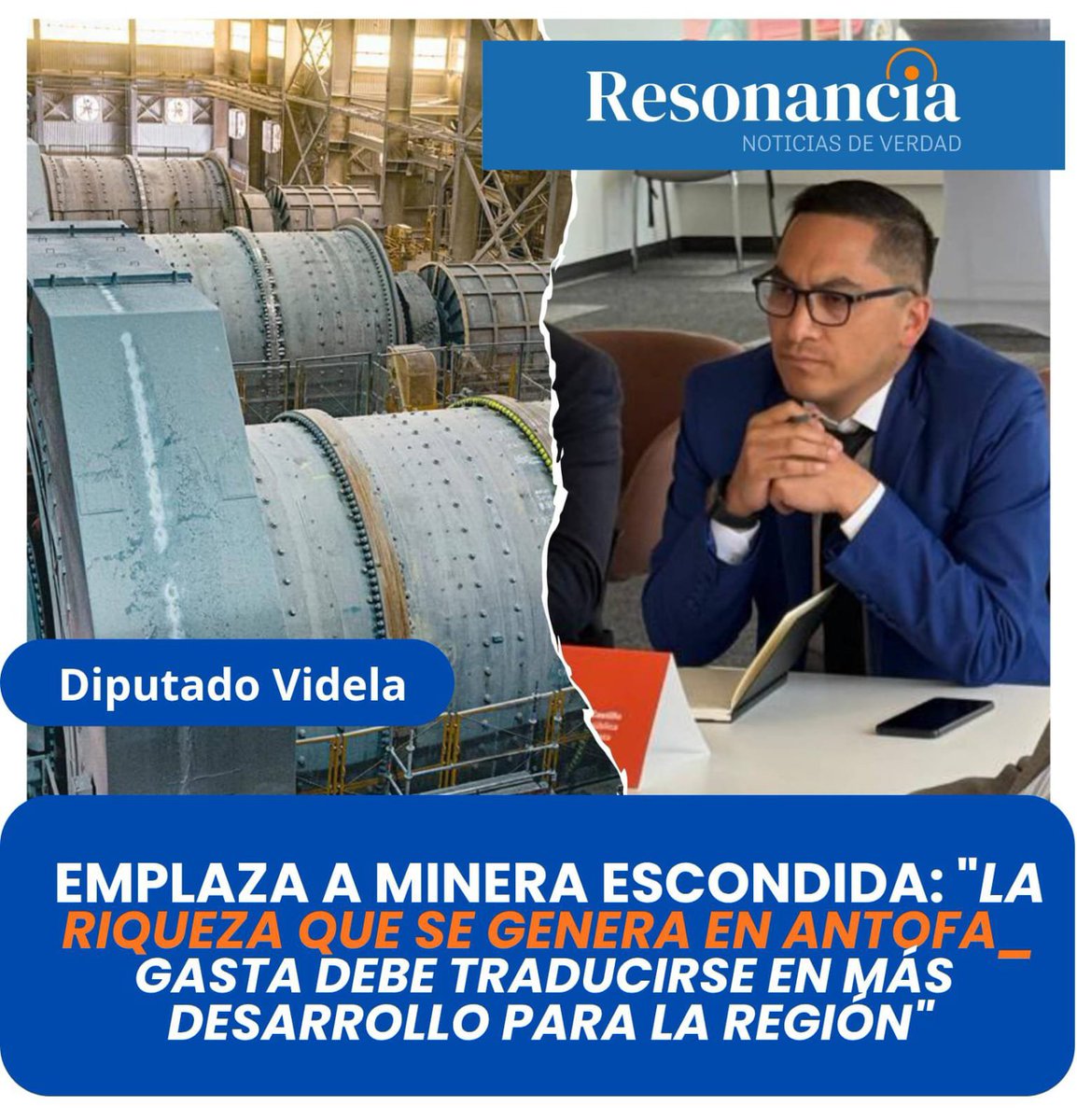 Resonanciadiari's tweet photo. Diputado Videla emplaza a Minera Escondida: "La riqueza que se genera en #Antofagasta debe traducirse en más desarrollo para la región". Parlamentario informó que presentó formalmente observaciones ciudadanas al proyecto Nueva Planta Concentradora. Lea👇🏻
https://t.co/GRxvdIPiDt https://t.co/keuRiL20Ns