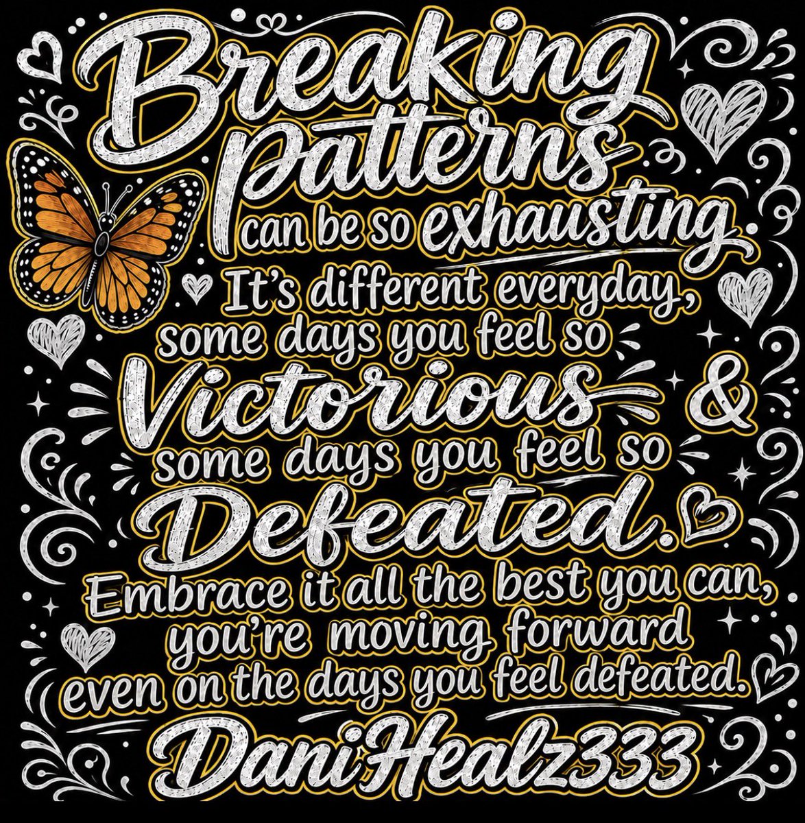 DaniHealz333's tweet photo. ๐งก๐๐ผ๐งก๐ซโจPattern breaking can be so exhausting especially when you hit a rough patch. Just know that it gets better with time. Donโt give up, push through We got this! #message #healing #breakingpatterns #quotes #fyp https://t.co/bpiyIkSB3T