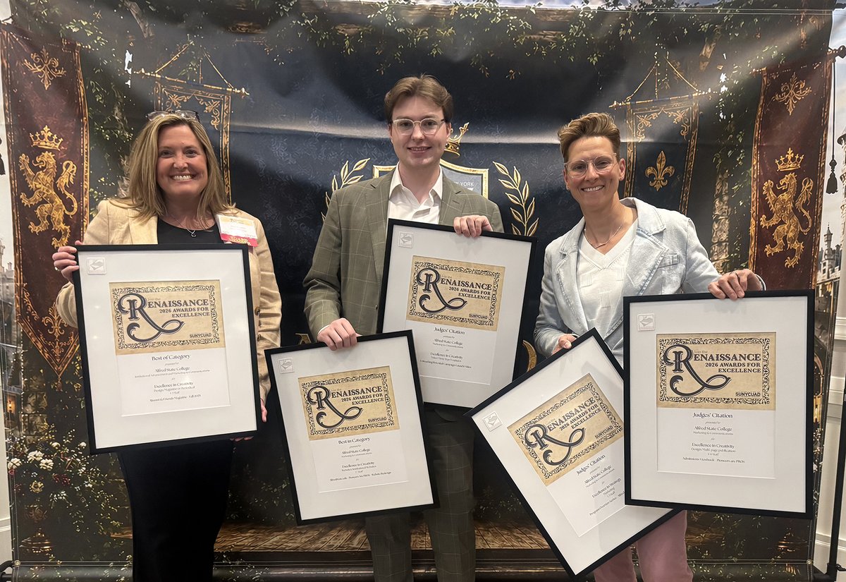 AlfredState's tweet photo. Alfred State wins five SUNYCUAD Awards

https://t.co/afTCWp4zCU https://t.co/H44nuynYpn