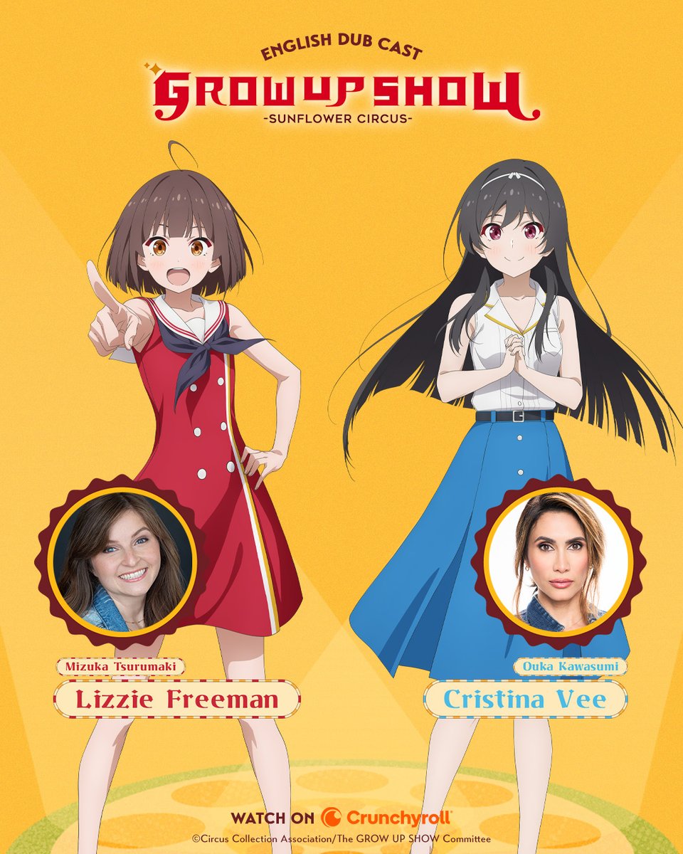 BangZoom's tweet photo. Did you hear that voice? Check out the leading ladies of GROW UP SHOW -Sunflower Circus- 💙

Mizuka Tsurumaki...@LizzieRFreeman 
Ouka Kawasumi...@CristinaVee 
Imari Agano...@LoveRisaMei 
Isuzu Ikazuchi...@JennyYokobori 
Aoi Yura...@lisareimold 
Akane Yura...@MichelleAMarie https://t.co/F9amgW59EU
