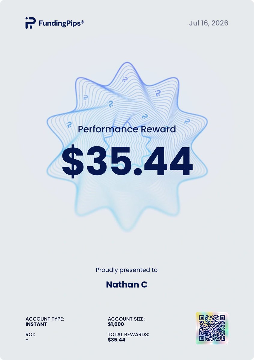 TBestLw's tweet photo. First ever payout. Thanks @fundingpips  and @Khldfx for this opportunity. Was from a $1k instant account. More payouts to come❤️ https://t.co/Kdo984KdFe