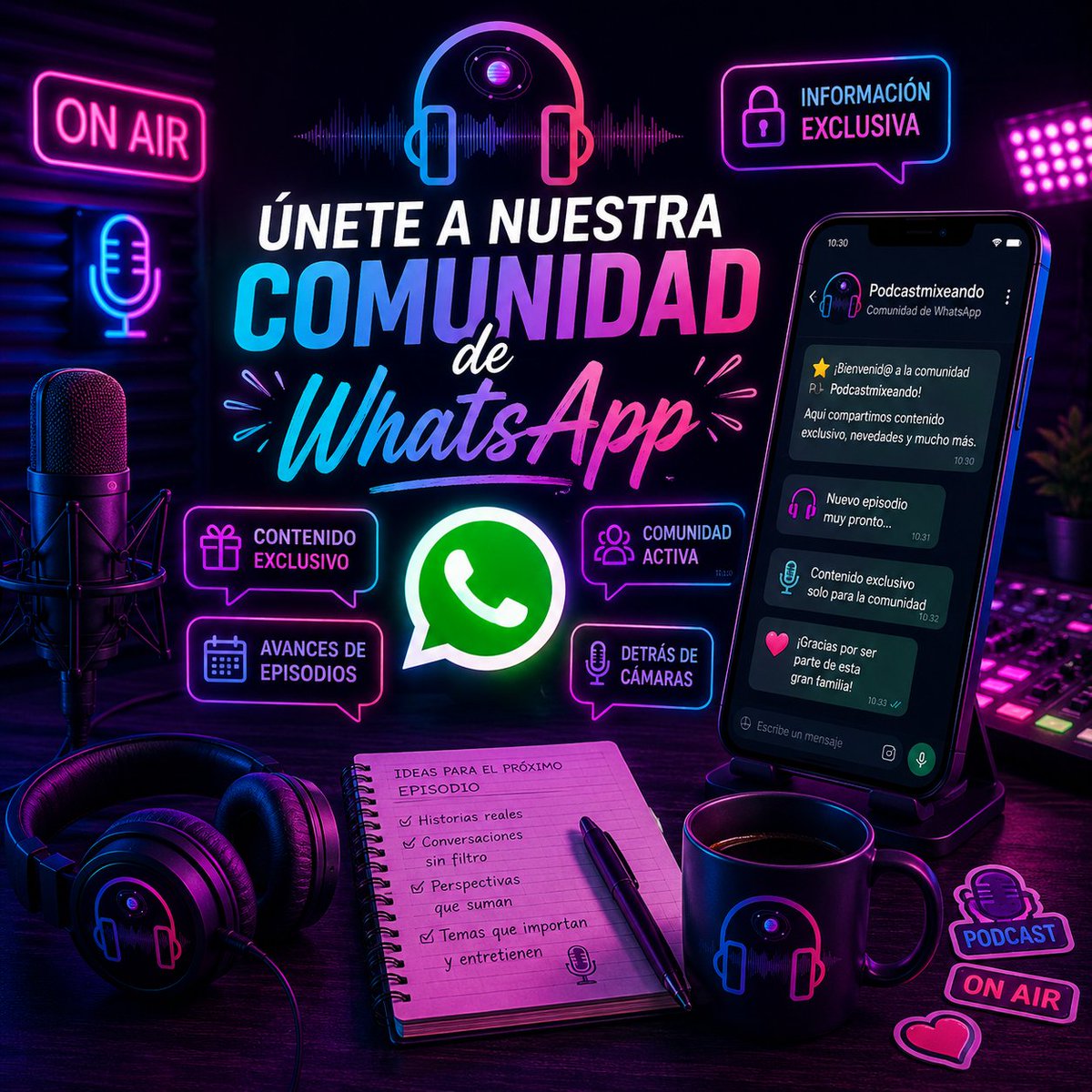 podcastmixeando's tweet photo. 😵 ¿El algoritmo no te muestra todo?

📱 Creamos la Comunidad en WhatsApp

✅ Adelantos exclusivos

✅ Votaciones para episodios

✅ Contenido inédito

🆓 Súmate gratis

🚨 https://t.co/rrc3fJmfXm

#ComunidadWhatsApp #Exclusivo #Viral #ContenidoDigital #Únete #Podcastmixeando https://t.co/sVxNd0enLX