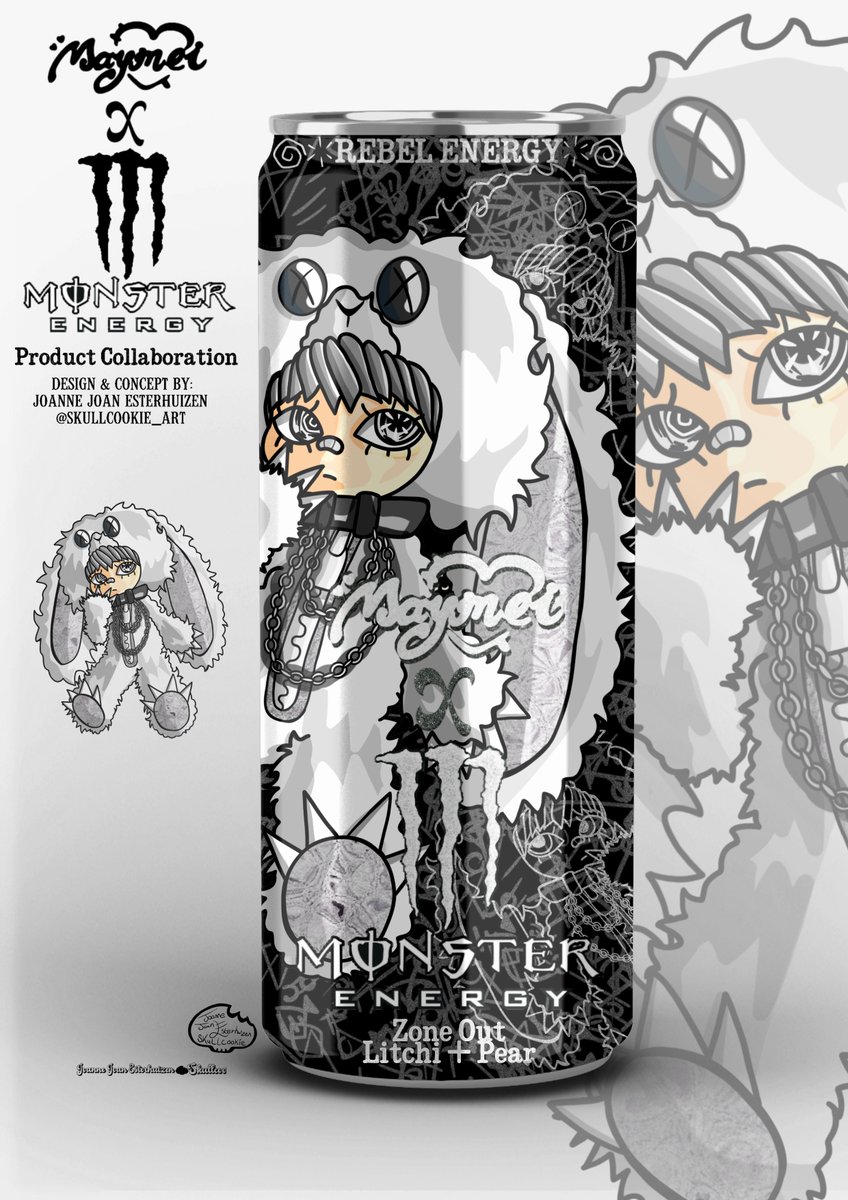skullcookie_art's tweet photo. @BarbaraGreenie Current product concept design illustration and a fun collab idea for Monster Energy. I do have commissions open on ko-fi and vgen. My links are on my profile feed! https://t.co/dWSjP76IDP