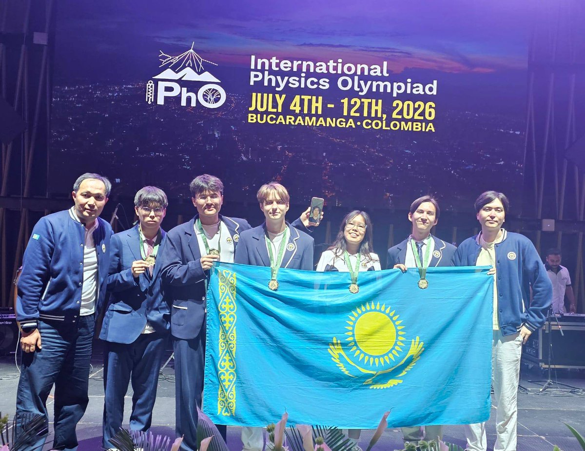 GlobTalent's tweet photo. 1/2 🧵

Five students, five 🥇 gold medals for 🇰🇿 #Kazakhstan at #IPhO2026 -- the world's top high school physics competition. Earning all gold is a remarkable achievement for any country, let alone a middle-income country of 21 million people.

GTF BIG Talent Scholar and two-time IPhO medalist Amir Pshenbayev helped prepare the team for the experimental round, using his personal GTF stipend to build training setups based on past Olympiad experiments and qualification exams.

In an interview last year, Amir identified limited access to equipment as a weakness in Kazakhstan’s preparation and said he hoped to help address it. This year, he did.

Congratulations to the students, coaches, and team leaders on this historic result!