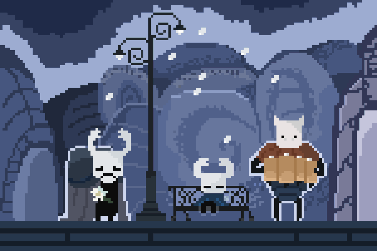 chobanchoban's tweet photo. Finished, Dirtmouth!
#hollowknightart #pixelartㅤㅤㅤㅤ https://t.co/D3vpajLivf