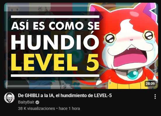 ShinAngelico's tweet photo. Finalmente BaityBait subió el vídeo sobre LEVEL-5.

Level-5 está muy jodida. https://t.co/gQ2jWYWe8B
