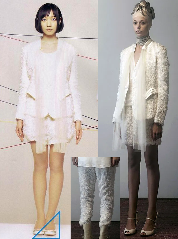 securitylucy's tweet photo. Cold Sleep day 202
Perfume wearing Undercover Spring 2009 Ready To Wear for Triangle ⊿
Not sure about Nocchi's pants since they're so baggy, they may be tailored from the long ones
The cape A-chan wears in the album art is not from the collection https://t.co/Sfm8lnu8H0