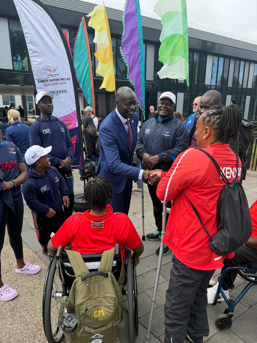 KenyaMissionUK's tweet photo. H.E. Amb @MMakoloo joined Team Kenya’s para athletics and para weightlifting competitors during the GAPS showcase @UniWestScotland ahead of their competition at #Glasgow2026 Commonwealth Games.

Scotland’s Sports Minister @MareeToddMSP welcomed member states back to Glasgow, host city in 2014, for 11 days of sport. Panel discussions examined policy, institutional and attitudinal barriers to disability inclusion themes central to GAPS’ mission of embedding meaningful inclusion across Commonwealth sport.

The event comes ahead of the 12th Commonwealth Sports Ministers Meeting on 22 July and the official opening of #Glasgow2026 on 23 July.

Kenya goes into these Games determined to build on the 21 medals won in Birmingham 2022, with hopes of surpassing that tally significantly.

#CommonwealthGames #TeamKenya #ParaSport

@NOC_Kenya @athletics_kenya