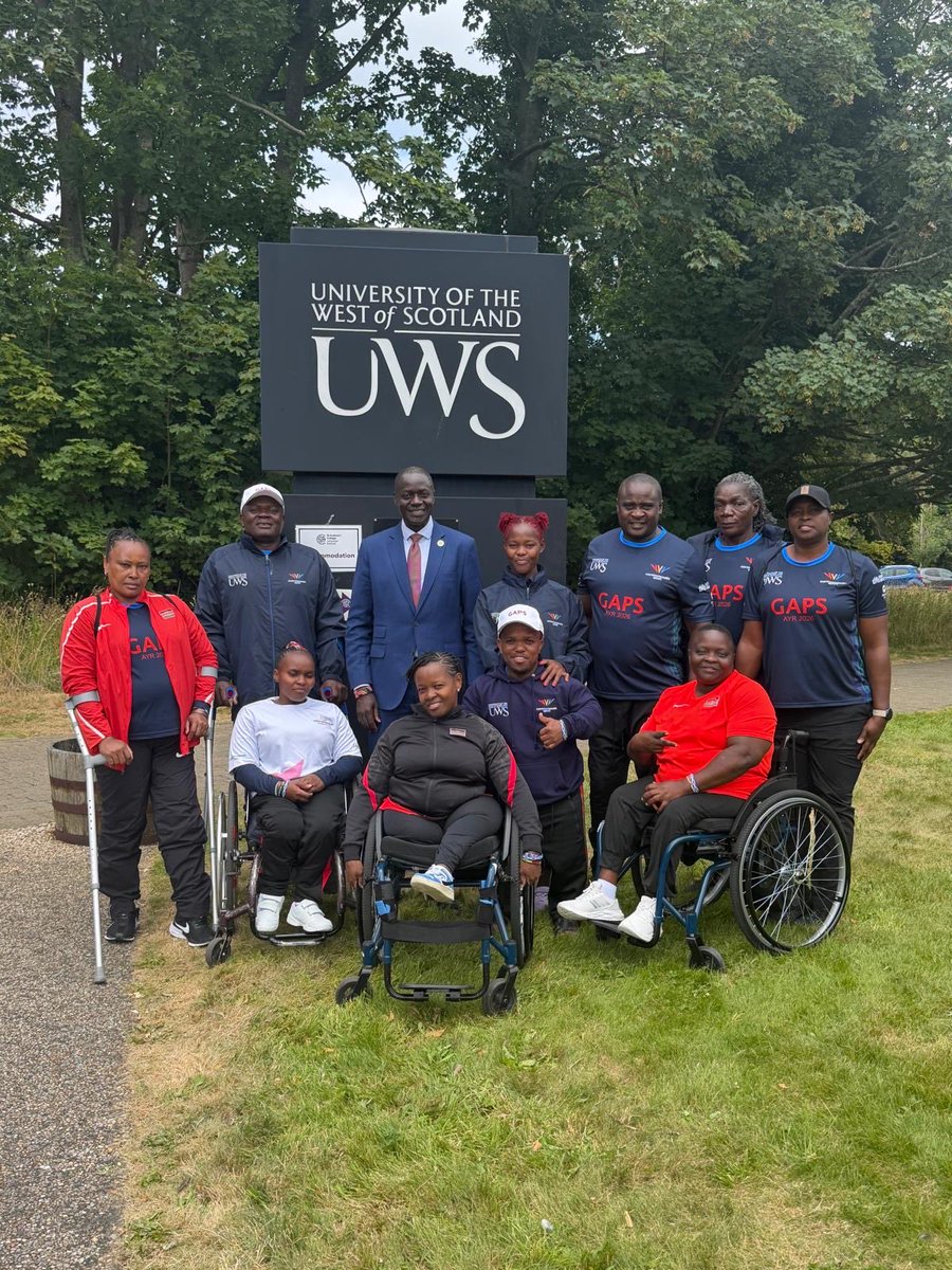 KenyaMissionUK's tweet photo. H.E. Amb @MMakoloo joined Team Kenya’s para athletics and para weightlifting competitors during the GAPS showcase @UniWestScotland ahead of their competition at #Glasgow2026 Commonwealth Games.

Scotland’s Sports Minister @MareeToddMSP welcomed member states back to Glasgow, host city in 2014, for 11 days of sport. Panel discussions examined policy, institutional and attitudinal barriers to disability inclusion themes central to GAPS’ mission of embedding meaningful inclusion across Commonwealth sport.

The event comes ahead of the 12th Commonwealth Sports Ministers Meeting on 22 July and the official opening of #Glasgow2026 on 23 July.

Kenya goes into these Games determined to build on the 21 medals won in Birmingham 2022, with hopes of surpassing that tally significantly.

#CommonwealthGames #TeamKenya #ParaSport

@NOC_Kenya @athletics_kenya