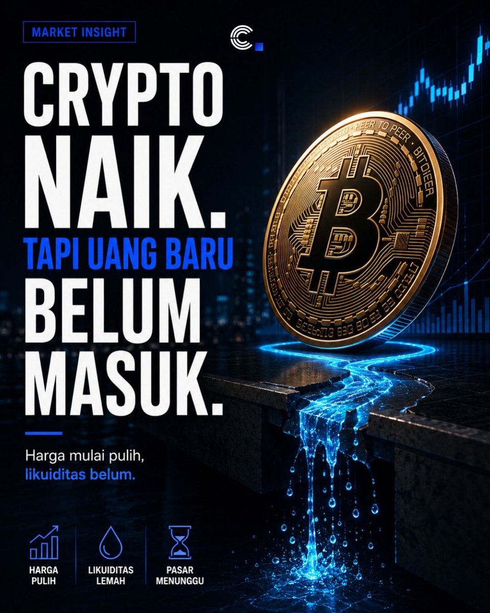 Cryptogen_id's tweet photo. CRYPTO NAIK.

Tapi ada satu hal yang belum ikut naik.

Likuiditas.

Banyak orang menganggap kenaikan harga adalah tanda bull market dimulai.

Padahal sejarah menunjukkan hal yang berbeda. https://t.co/jXPucacM74