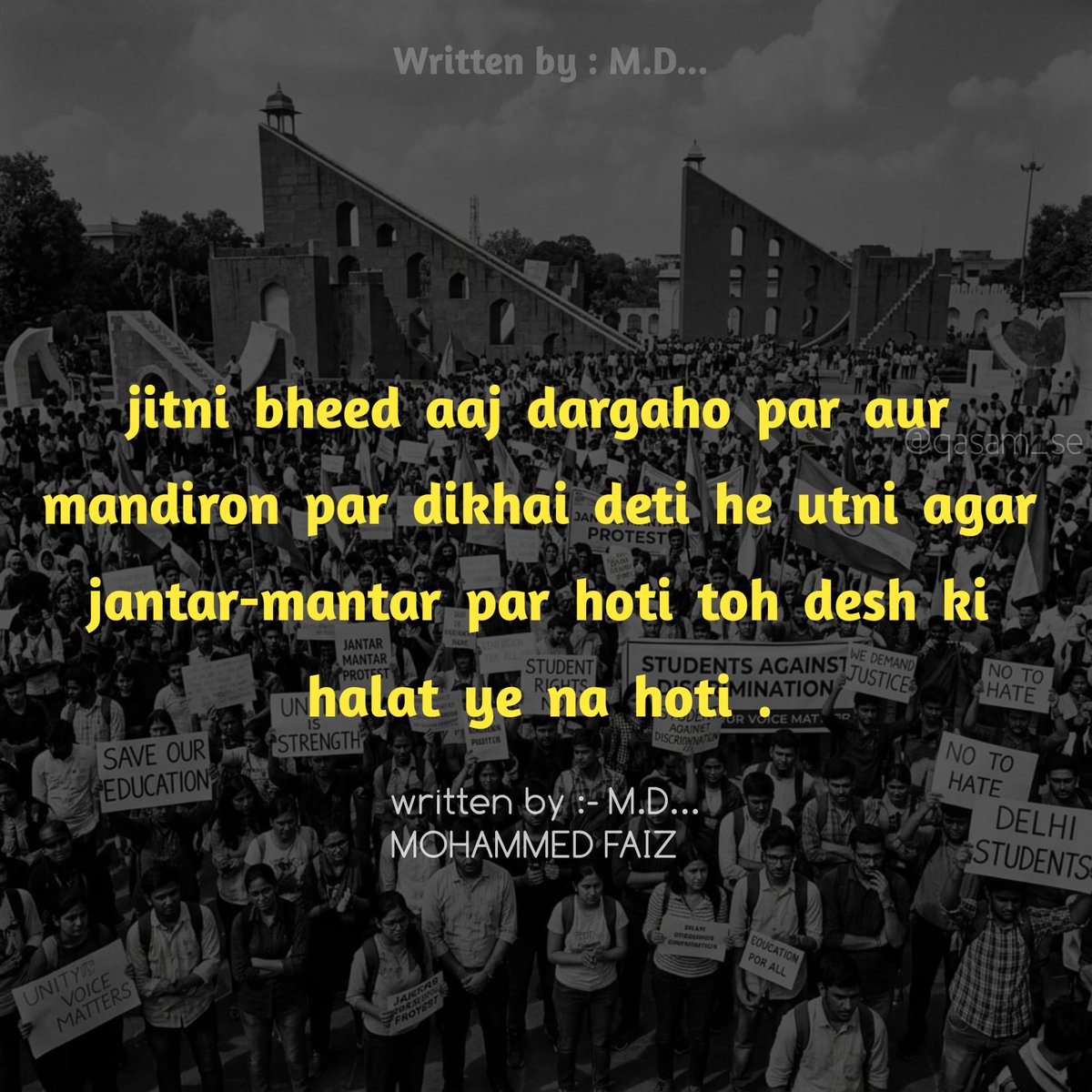 World_n_u's tweet photo. Repost if agree .

(Jitni bheed aaj mandir or dargah par dikhti he itni protest me hoti toh aaj desh ka haal ye na hota.)

Comment ig agree 

#jantarmantar #india #delhi #indian #trueindian #protest #bharat https://t.co/FzDzbXClAj