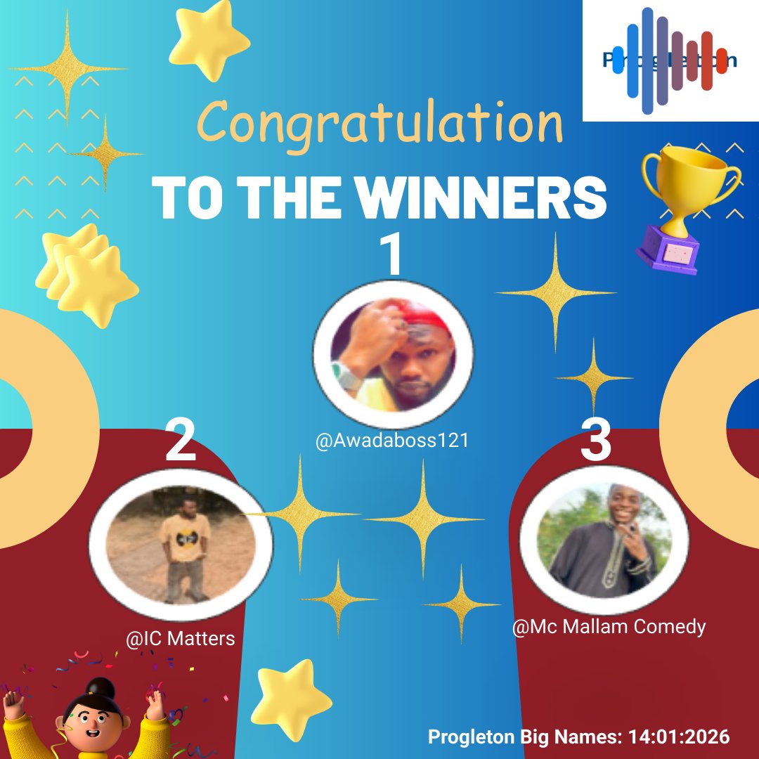progleton's tweet photo. Progleton Big Names winners: January 2026 https://t.co/r1r4bwSCVM