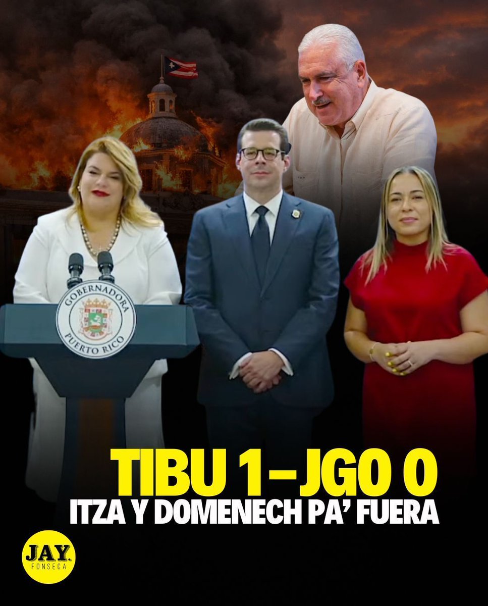 jayfonsecapr's tweet photo. 🏛️ La gobernadora Jenniffer González Colón anunció este martes que Francisco Domenech e Itza García culminarán sus funciones como secretario y subsecretaria de la Gobernación el próximo mes de agosto.

⚖️ La salida llega luego de que el Panel del FEI determinara investigar a ambos funcionarios por controversias surgidas en el DDEC.

📅 Domenech concluye funciones el 7 de agosto e Itza García el 15 de agosto, y en los próximos días se enfocarán en la transición y en escoger a los sustitutos.

🗣️ Lejos de criticarlos, la gobernadora optó por destacar su labor y aseguró que hoy culmina una etapa del servicio público que deja una huella permanente, agradeciendo sus 18 meses en el cargo.

📌 González Colón aprovechó para dejar claro que no va a permitir que se silencie la obra y el trabajo de su administración por controversias e imputaciones como las de los pasados meses.

🚨 ¿Crees que la salida de Domenech e Itza García llega a tiempo o la gobernadora se tardó demasiado?

#JGO #JennifferGonzalez #FranciscoDomenech #ItzaGarcia #FEI #investigacion #PNP
