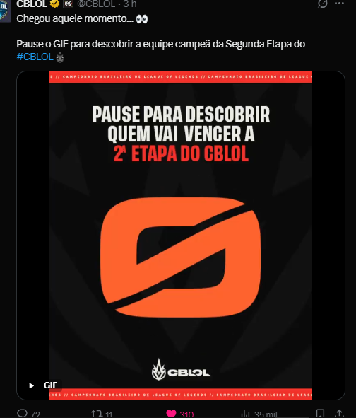 pxl015's tweet photo. @CBLOL #goLOS https://t.co/BTM9Alm1FR