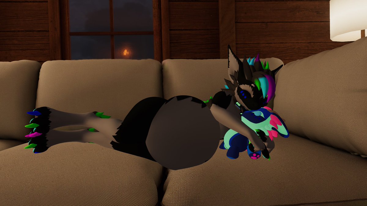 Gamerclaw88's tweet photo. Sometimes there’s nothing like cuddling a cute plushy while having a prey squirm around~ 

#vore #furry https://t.co/LLgntqw8NY