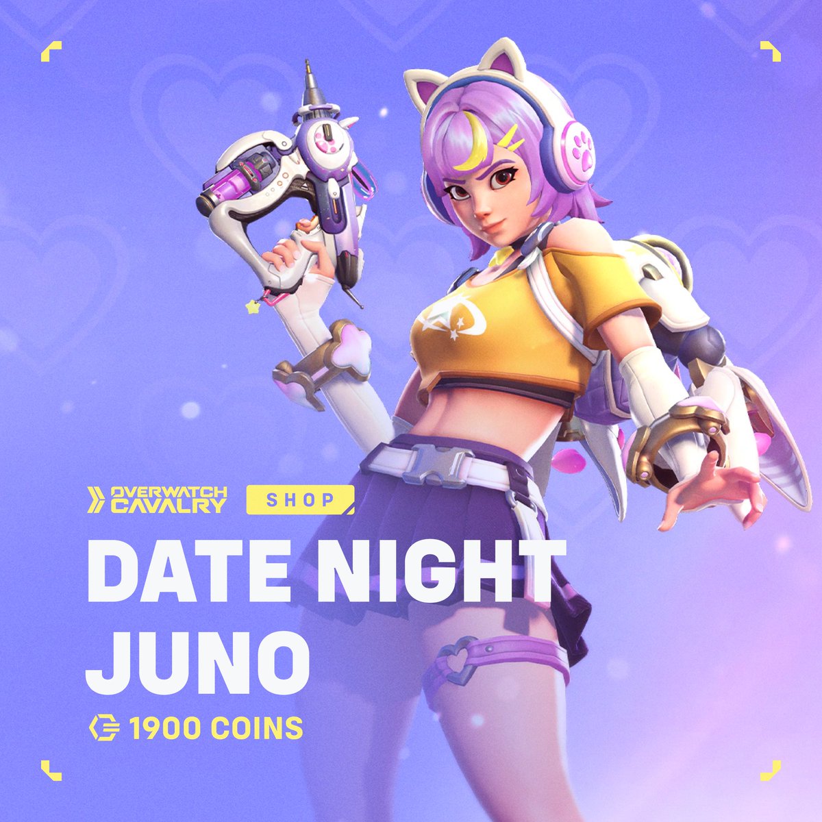 OWCavalry's tweet photo. New #Overwatch Shop Skin: Date Night Juno 🌹
 
🛒 Available in-game now for 1900 Overwatch Coins. https://t.co/VygkeCRVFT