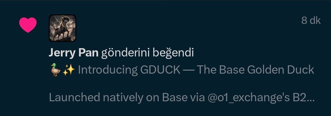 0xEngineeer's tweet photo. Wasn't expecting this. ❤️🦆

Thanks for the support!

Launching on @o1exchange was genuinely one of the easiest experiences I've had.

This is only the beginning. $GDUCK

CA: 0xb2000000000000000000008073821b2607d94a01 
Buy: https://t.co/Metb9NcqMs

$JERRY $BRIAN $HAYLORD https://t.co/Af1ObhWxOA