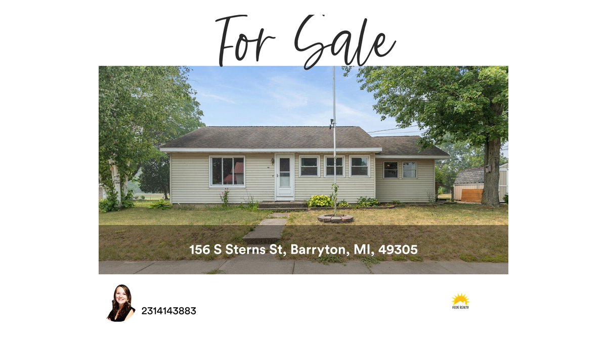 BrittanyFelde's tweet photo. 🛌 2 🛀 1
📍 156 S Sterns St, Barryton, MI, 49305

My latest listing on RateMyAgent.

https://t.co/Ii0jJ9YIlI

...
#ratemyagent #realestate https://t.co/AeoDEFhLhc