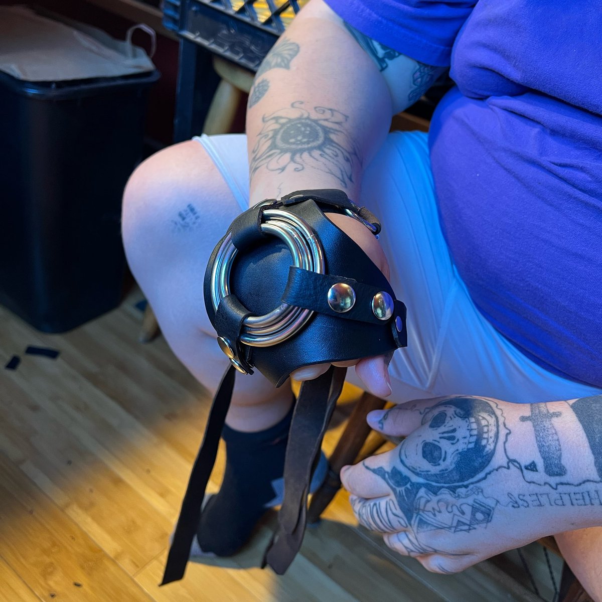 riverqueer's tweet photo. My favorite part about this design is it can be strapped to almost anything. Thigh, palm, knuckles, foot, face, pillow, table leg, chair, whatever https://t.co/dDqKEOCf12