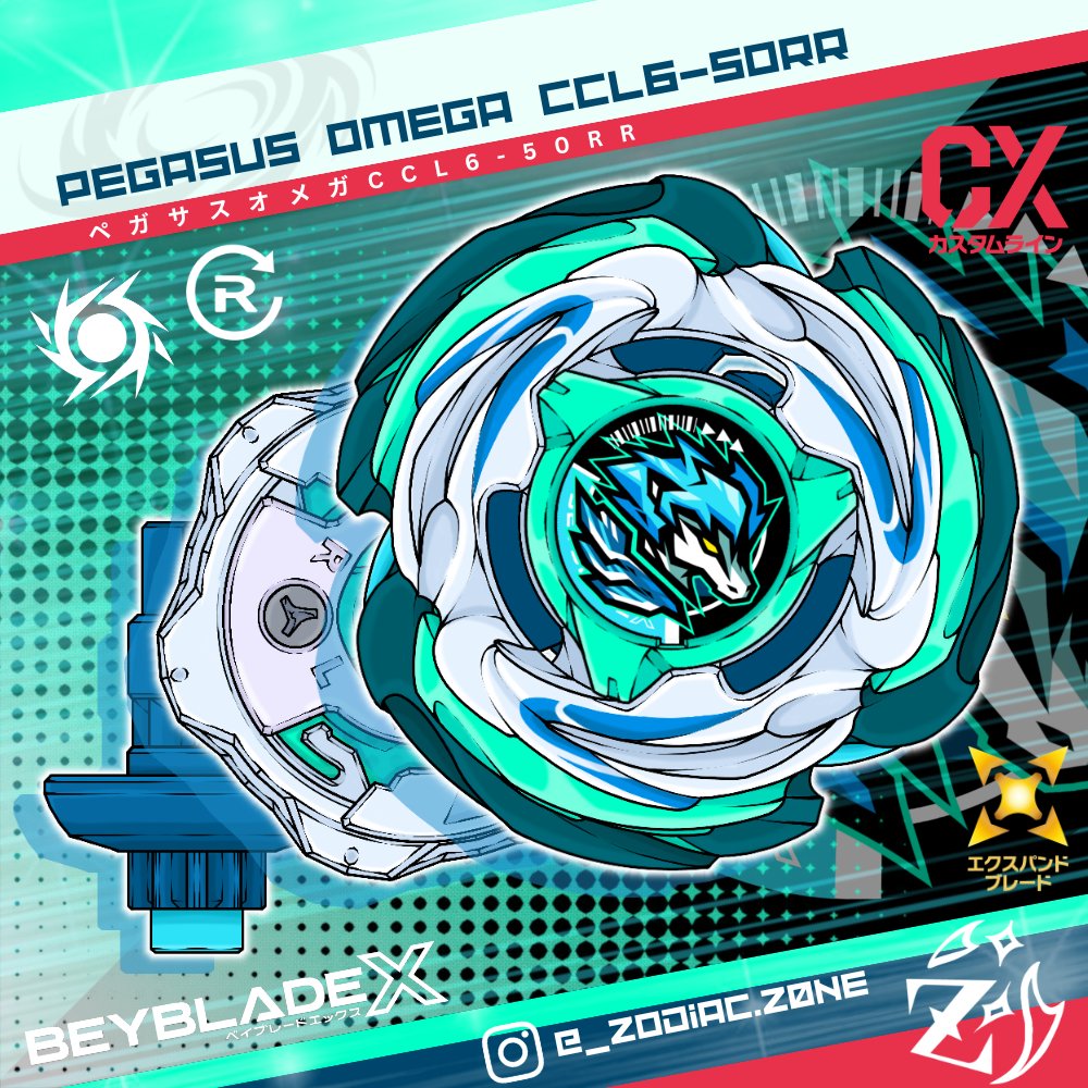 zodiac_z0ne's tweet photo. An Expanded CX Beyblade Concept! - Pegasus Omega CCl6-50RR

A homage to the Pegasus motif from MFB!

Commissions are closed for now..

#beyblade #beybladex #digitalart #beybladeart #beybladecustom https://t.co/pNIOD1Pb8O