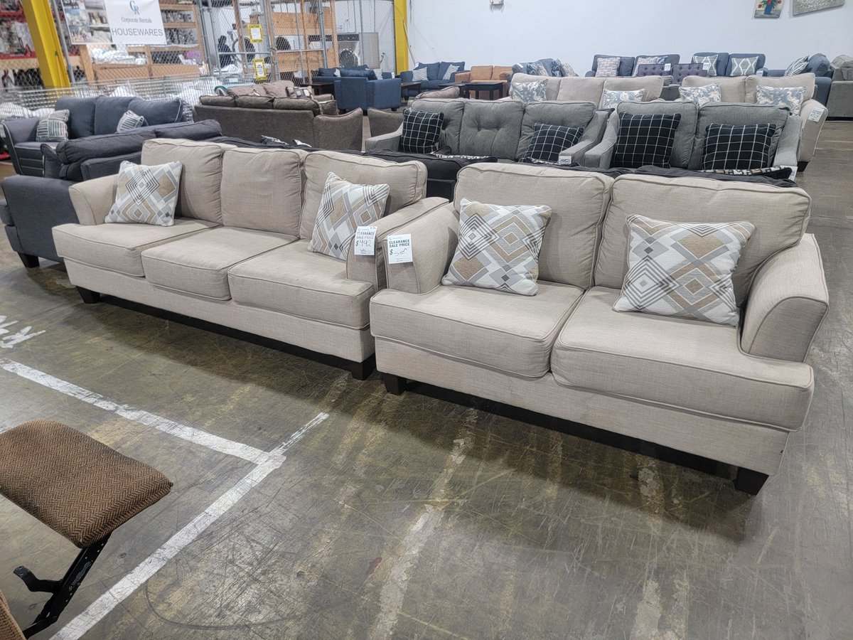 CorporateRent's tweet photo. Used sofa and loveseat set in a warm beige / light taupe neutral fabric available now.

Includes:
• Sofa
• Loveseat

📍 Savage, MD
💲 $599

✅ Clean overall condition
✅ Comfortable seating
🚚 Delivery available

See It, Love It, Take It Home

#dmv #furniture #clearance https://t.co/rYoUGrZamO