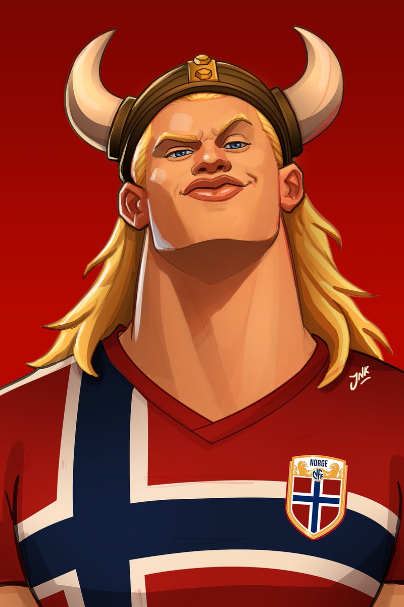 Mr_JNK's tweet photo. NEW ART !!! happy birthday Erling Haaland https://t.co/p2ScFcsRn4
