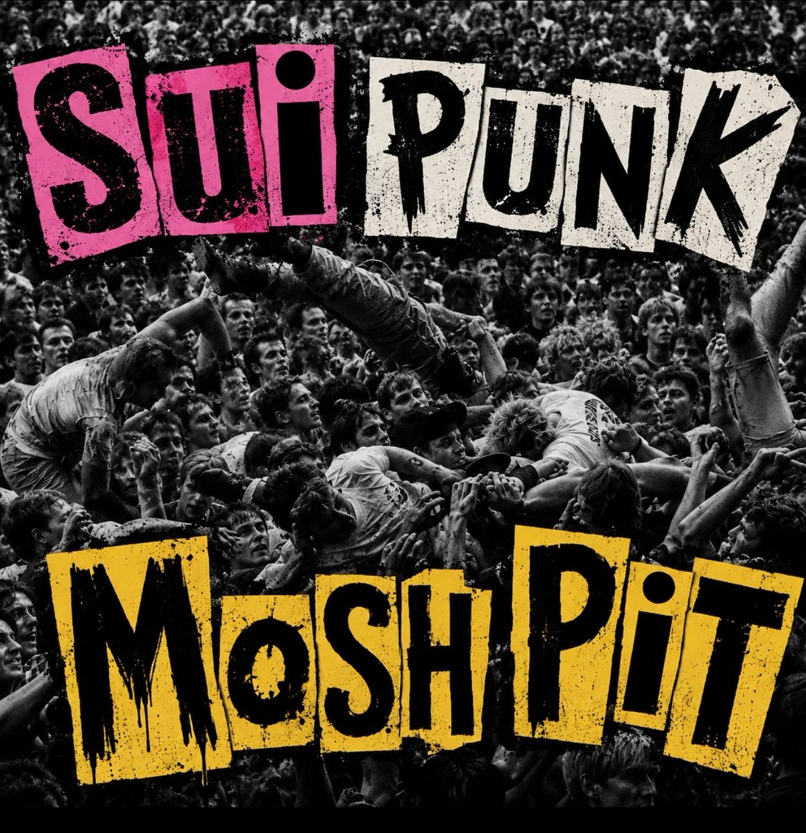 SuiPunkNFT's tweet photo. Whats a punks favorite past time?
🧷Mosh Pit🧷

Go to our website to enter the Mosh Pit and re-roll your punk. You receive the same NFT # with new traits and rarity

Rarity increase or decrease?

The outcome is uncertain...
Sometimes you just gotta take a walk on the wild side👾 https://t.co/AWaAofK4Tw