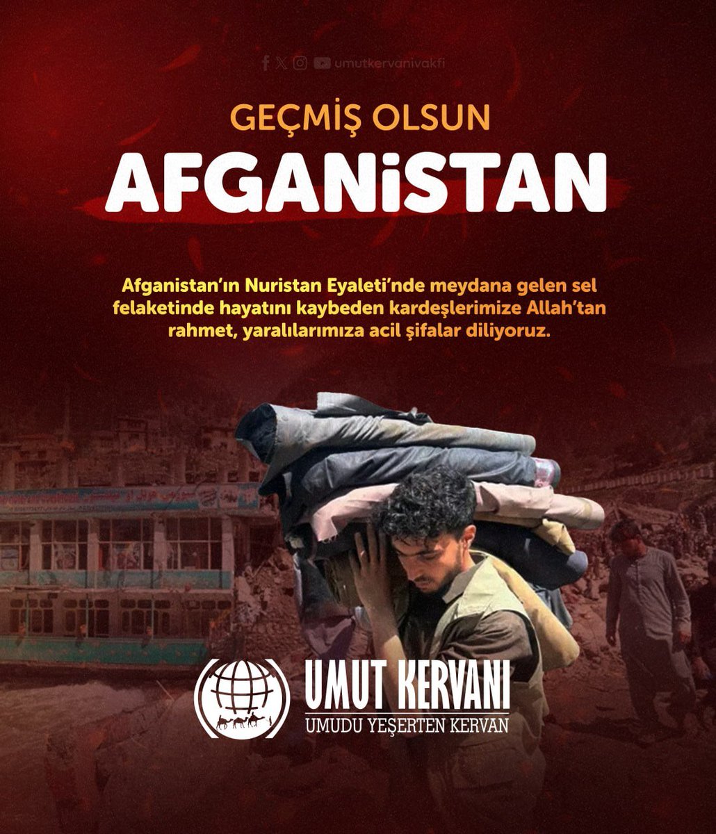 BismilUmut's tweet photo. Afganistan’ın Nuristan Eyaleti’nde meydana gelen sel felaketinde hayatını kaybeden kardeşlerimize Allah’tan rahmet, yaralılarımıza acil şifalar diliyoruz. https://t.co/QdvfT5oN19