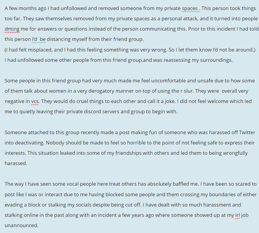 LapisTheWolf's tweet photo. It's alot to read. But, this is super important. It needs to be talked about. There genuinely needs to be a change in the Sonic Community. https://t.co/bciTrUBkVg