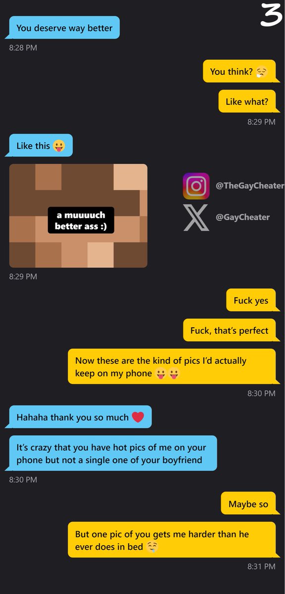 GayCheater's tweet photo. Imagine my boyfriend’s reaction when he found out the real reason I asked him for an ass pic 🤣

Poor thing probably thought he was lucky 😭(since I basically never ask him for one lol)

A lot of you will say it’s disrespectful to talk about your boyfriend like that with other guys... but you have no idea how slutty bottom bulls get when you start telling them how much better they are than your cuck boyfriend 😈

#gaycuck #gaycuckold #gaycheater #gayalpha