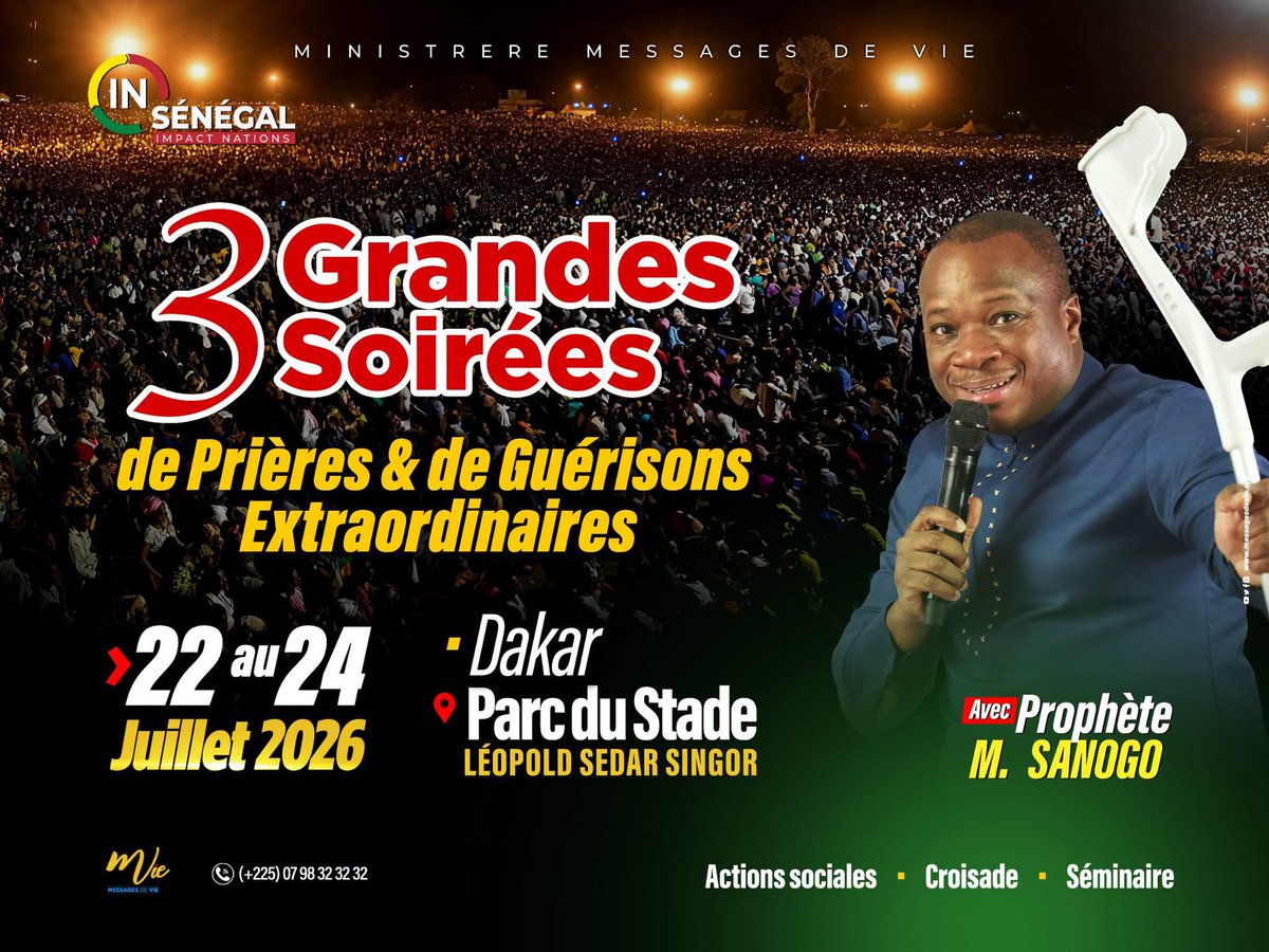 MohammedSanogo's tweet photo. 🔥 Nous débutons dès demain la dernière semaine de notre campagne au Sénégal, dans la ville de Dakar ! 🇸🇳

Nous nous attendons à voir Dieu accomplir des choses extraordinaires. Des vies seront transformées, des cœurs seront restaurés, et la puissance de Jésus se manifestera https://t.co/UcpX7evmi7