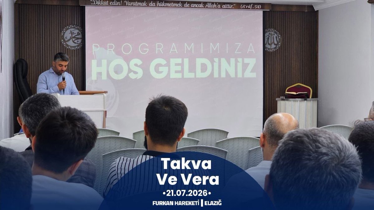 furkanhelazig's tweet photo. Furkan Hareketi Elazığ olarak her hafta gerçekleştirdiğimiz programlarımızda bu hafta, 
“Takva ve Vera” konulu dersini ele aldık...

"...Kim Allah’a karşı gelmekten sakınırsa (takva sahibi olursa), Allah ona bir çıkış yolu açar. Ve onu hiç beklemediği yerden rızıklandırır...”

[Talak,2-3]

#KonuluDers
#Elazığ