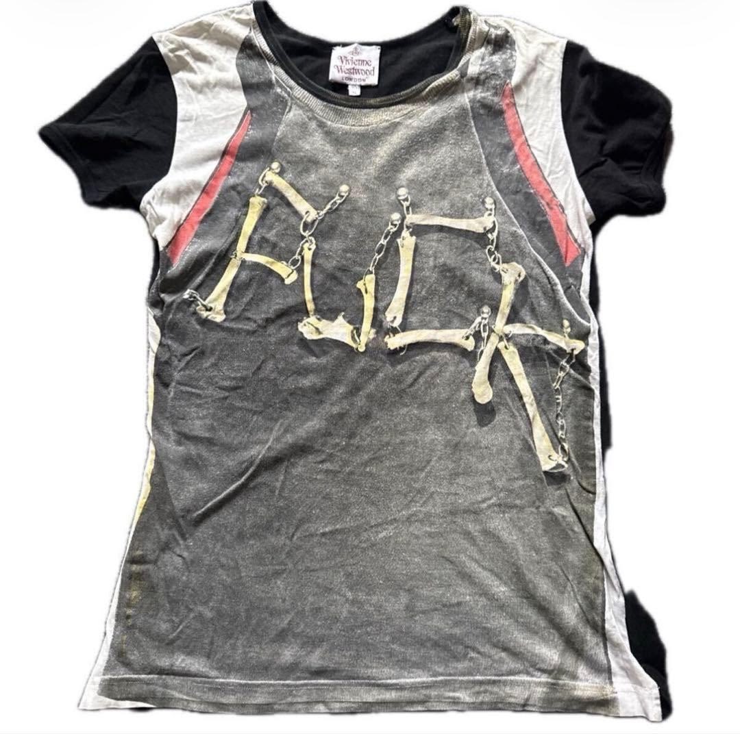 drankqula's tweet photo. ~ This is a rare Vivienne Westwood "Trompe L'Oeil" Bones T-shirt featuring a "FUCK" graphic constructed from chicken bones designed by Vivienne Westwood and Malcolm McLaren https://t.co/5ay4OcdLEg