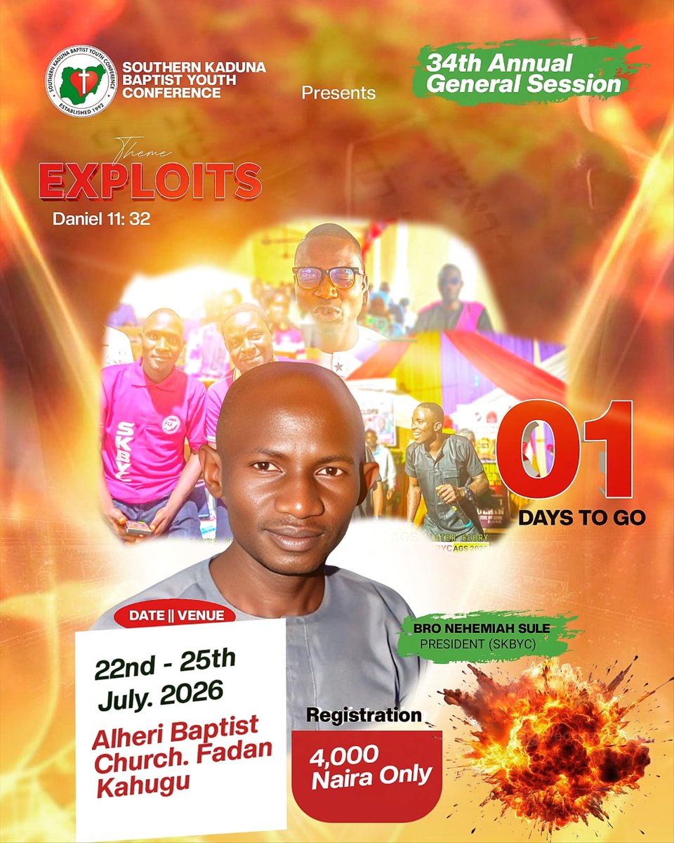 SKBYC92's tweet photo. Registration: ₦4,000 

🔊 Flood the Timelines!
This is the last countdown post. Drop it in every single group chat right now. Let everyone know: Fadan Kahugu, here we come! 🏃‍♂️💨

#SKBYC2026 #1DayToGo #TomorrowIsTheDay #Exploits #SouthernKadunaYouths #FadanKahugu2026 https://t.co/i6Ti7p5gZ8