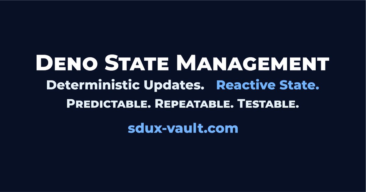 sduxvault's tweet photo. Think state management is a browser thing? A FeatureCell is plain TypeScript — the same deterministic pipeline runs headless in a Deno process with nothing but @sdux-vault/core. No DOM, no framework, no render loop

New post: https://t.co/pJBmziBa6r

#StateManagement #Redux #Deno https://t.co/59a1EiBPnm
