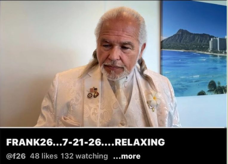 ChristineEM2000's tweet photo. Ladies and Gentlemen, Frank 26 has always said, when the RV happens, he will wear all white. I give you Frank 26 in All White. For the first time ever! Today. He's Live now.

https://t.co/rEk3LzjnFY https://t.co/x1graH6e96
